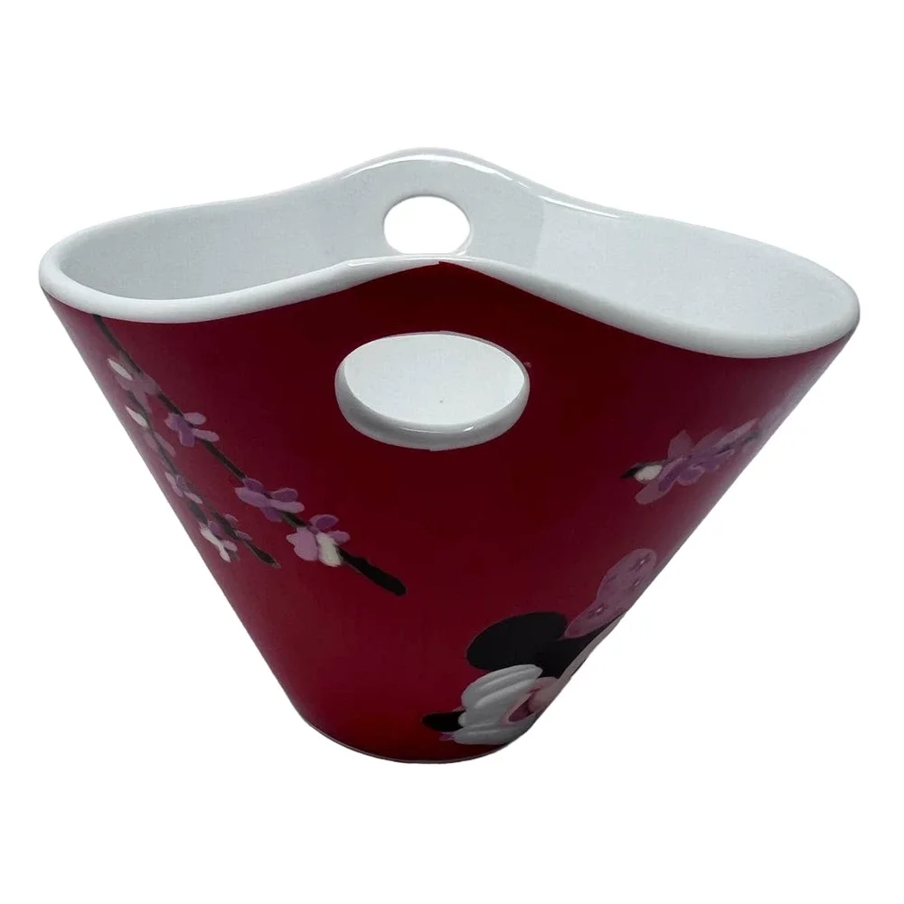Disney Mickey & Friends Ramen Noodle‎ Bowl Red Minnie Donald Pluto Goofy Daisy